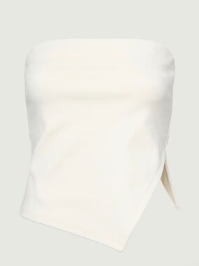 Oak & Fort Cream Strapless Asymmetric Tube Top